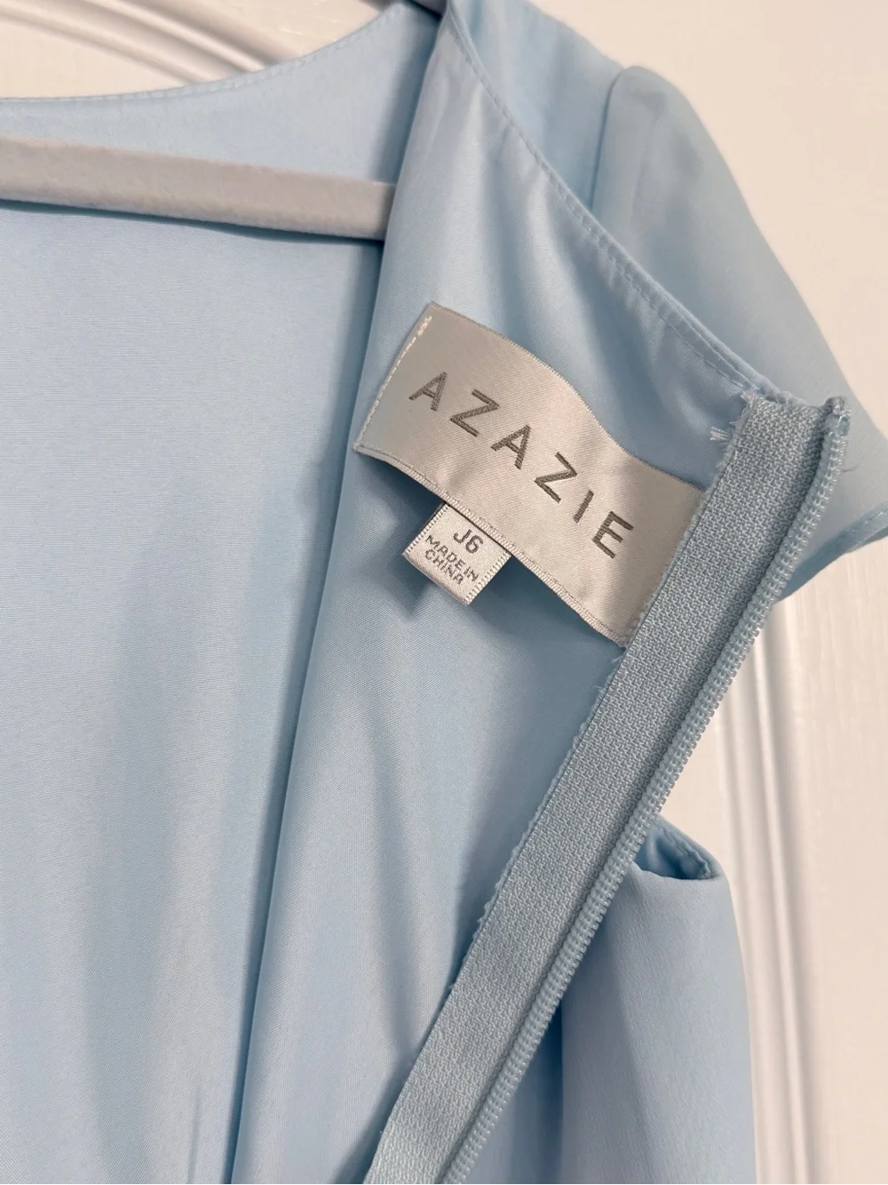 Azazie Sky Blue Chiffon Dress Youth 6 -Worn Once- Wedding Junior Bridesmaid